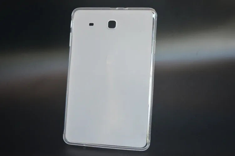 Clear transparent white ultra-thin silicone and TPU protective case for a tablet.