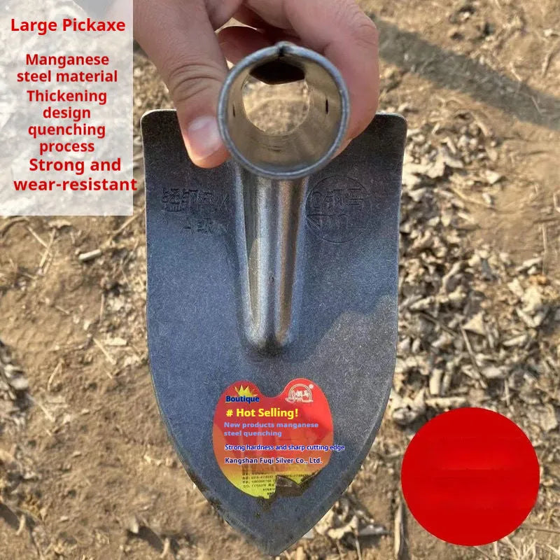 Agricultural pointed hoe with stainless steel body and steel horse tip for soil cultivation