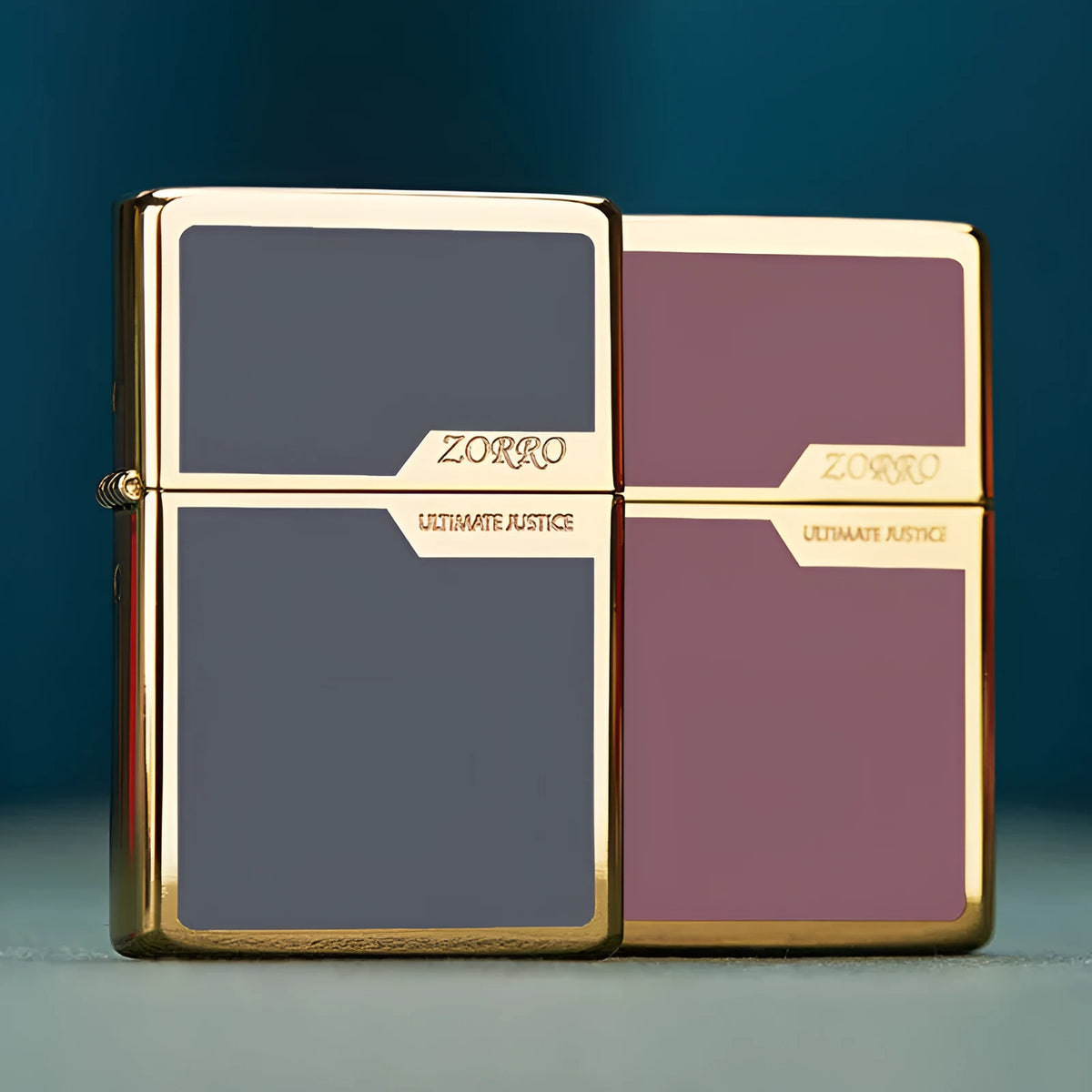 Titanium colour block kerosene lighter with copper shell, wire drawing finish, 58x39x13mm, five hinges