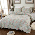 Pure cotton bedspread three-piece set with double-sided geometric patterns for 1.8 metre beds