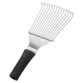 Black stainless steel grooming rake comb for dogs and horses measuring 33cm