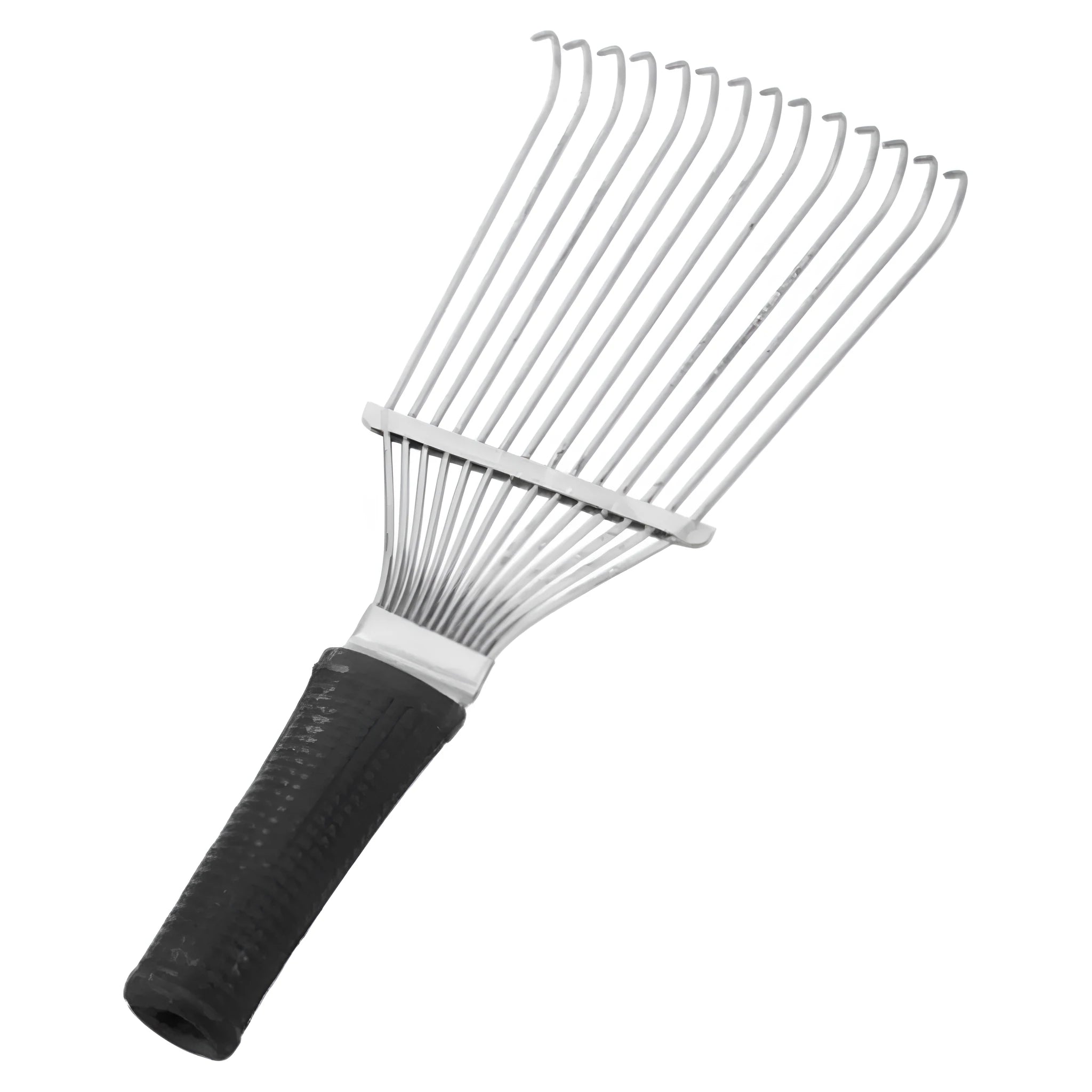 Black stainless steel grooming rake comb for dogs and horses measuring 33cm