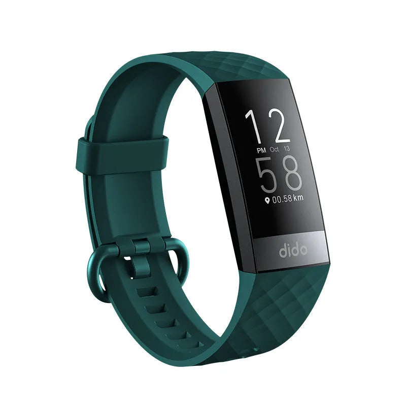 Y6 Black smart bracelet with 1.1-inch screen showing blood pressure, blood oxygen and heart rate monitoring display