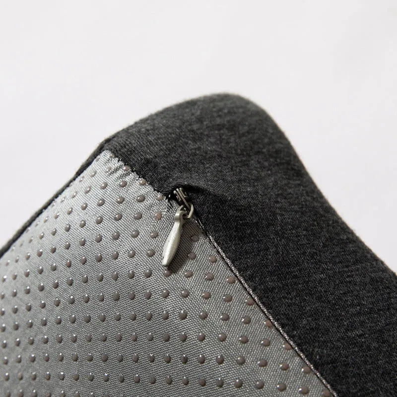 A solid-colour memory foam office chair cushion measuring 36x40x11 cm on a desk chair.