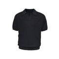 Men's striped polo shirt in ice silk breathable fabric available in creamy-white, black and grey colours