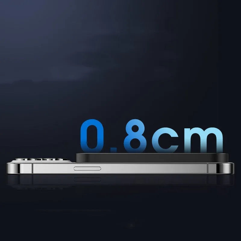 Magnetic wireless alloy power bank in titanium gold and black colour options.