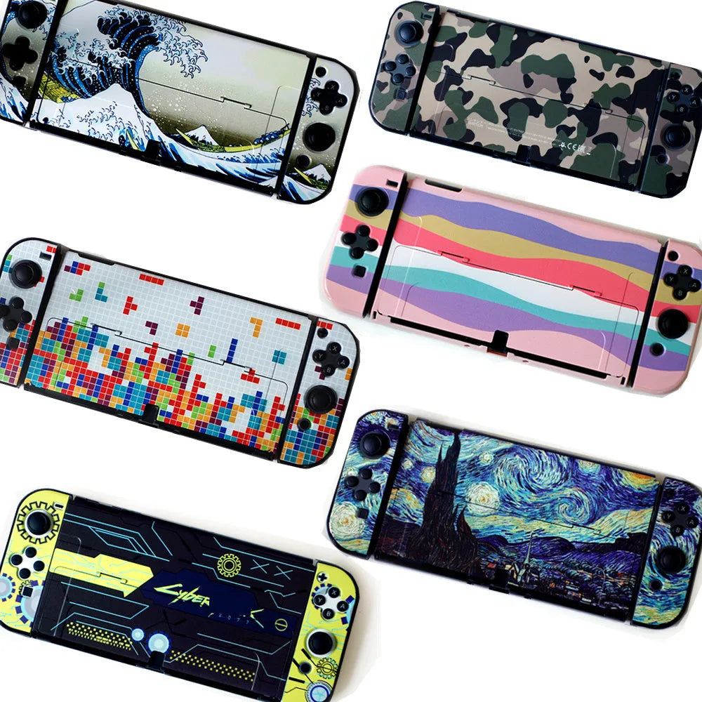 Hard PC protection case for Nintendo Switch OLED console in various decorative patterns