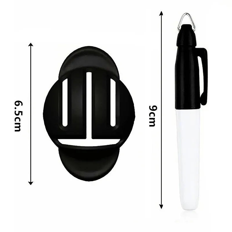 Golf putting alignment tool set with plastic scribers and drawing pens for practice