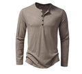Men's solid colour slub cotton long-sleeved casual top, no hood, available in five colours and sizes S-XXL