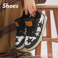 Korean-style unisex skateboard shoes in denim canvas with rubber soles