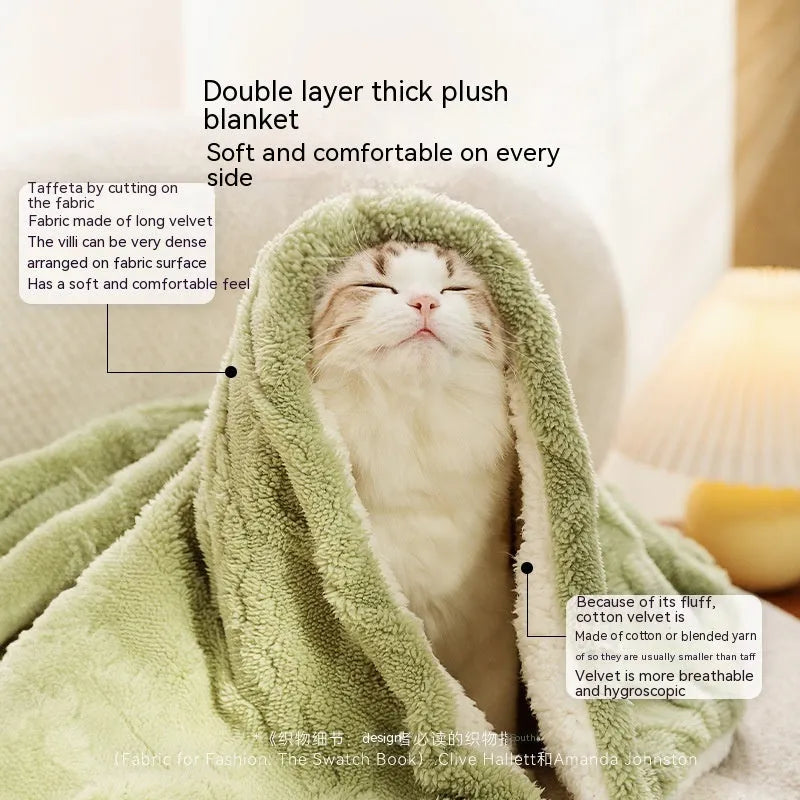 Ins style solid colour pet blanket floor mat in cloth for cats and dogs with size options