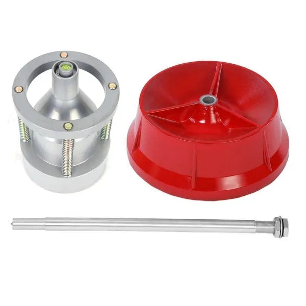 Portable aluminium hub balancer with bull's eye level on enamel base