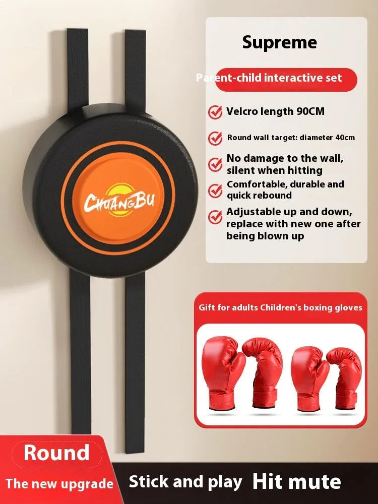 Wall-mounted boxing sandbag target hanging for home training with PU leather construction