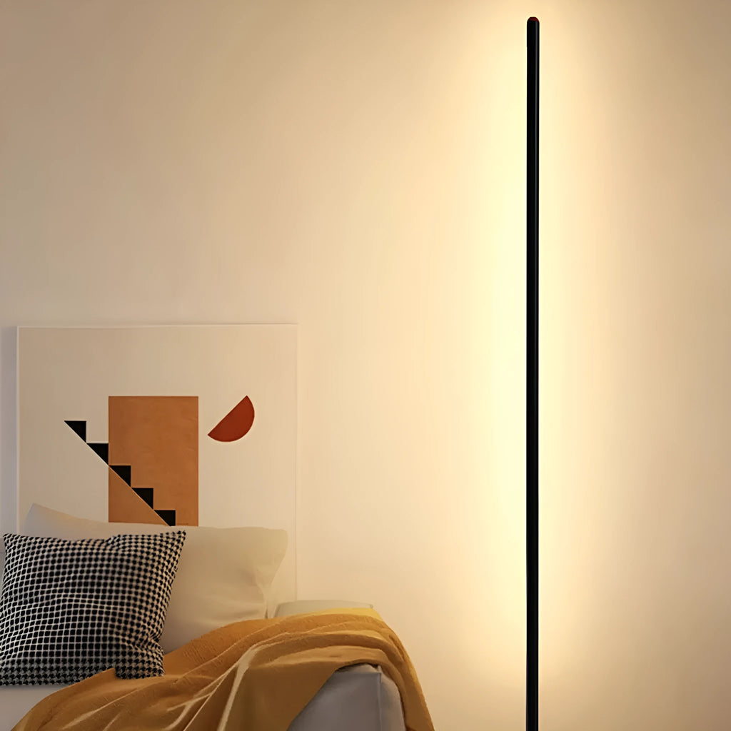 Vertical aluminium alloy floor lamp in modern simplicity style, available in 25cm, 50cm, and 100cm heights.