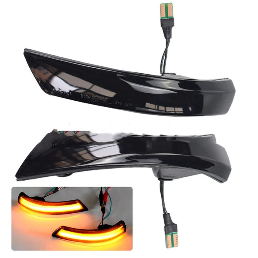 Pair of blue and yellow two-tone LED waterfall lights for Ford Focus and Mondeo footwells.