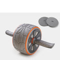 Shadow grey abdominal exercise wheel with stainless steel and TPR construction on a kneeling mat