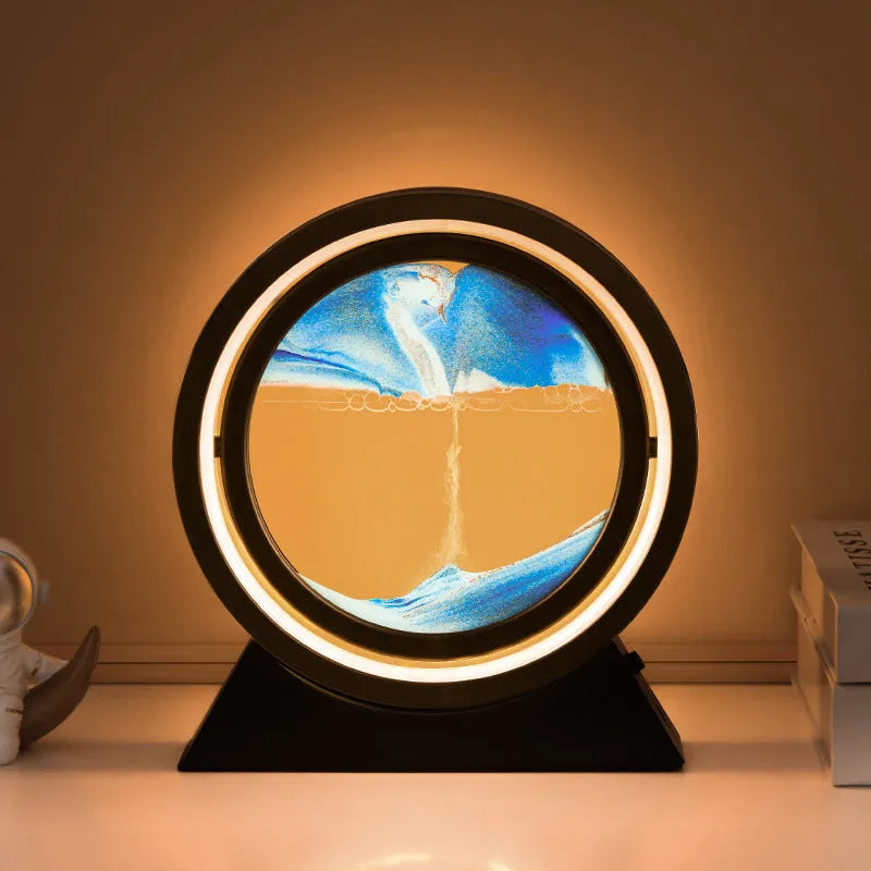 Creative Home Crafts 3D dynamic art quicksand ornament in glass and plastic, 24cm tall, in picture colour