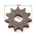 Single 11 tooth cast iron motorcycle reduction gear with non-circular shape for T8F chain.