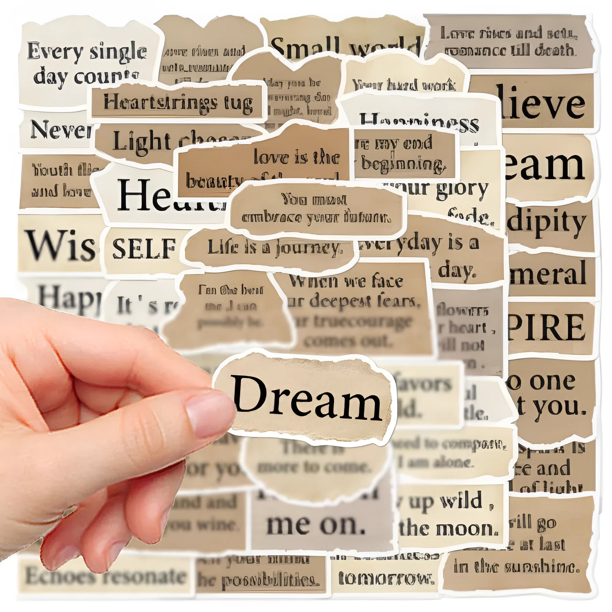 25 repositionable waterproof laptop stickers with tear English design in PVC material