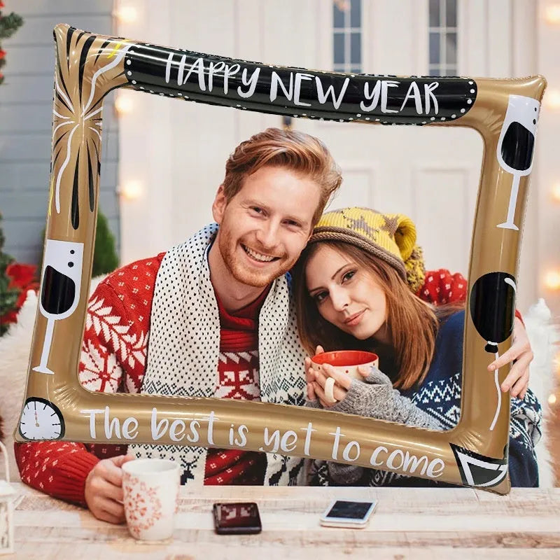 Christmas inflatable photo frame PVC material holiday photography prop for youth
