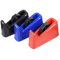 PS stainless steel dual-purpose tape cutter with large rubber base for office desk use, random colour