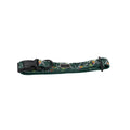Six-piece cloth dog harness and lead set showing vest, collar, waste bag, bow tie and scarf in assorted colours.