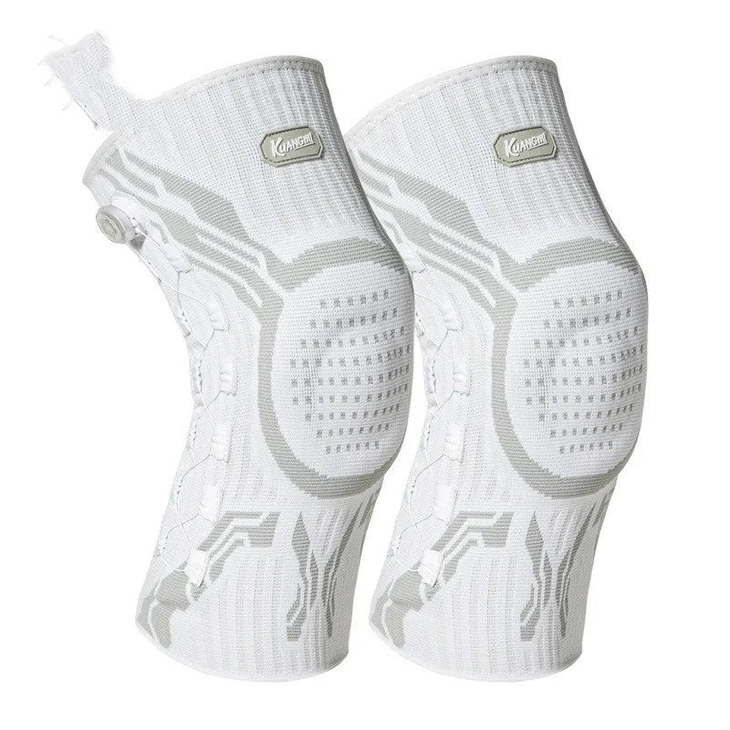 Grey-white professional sports kneecap for basketball, football, and running.