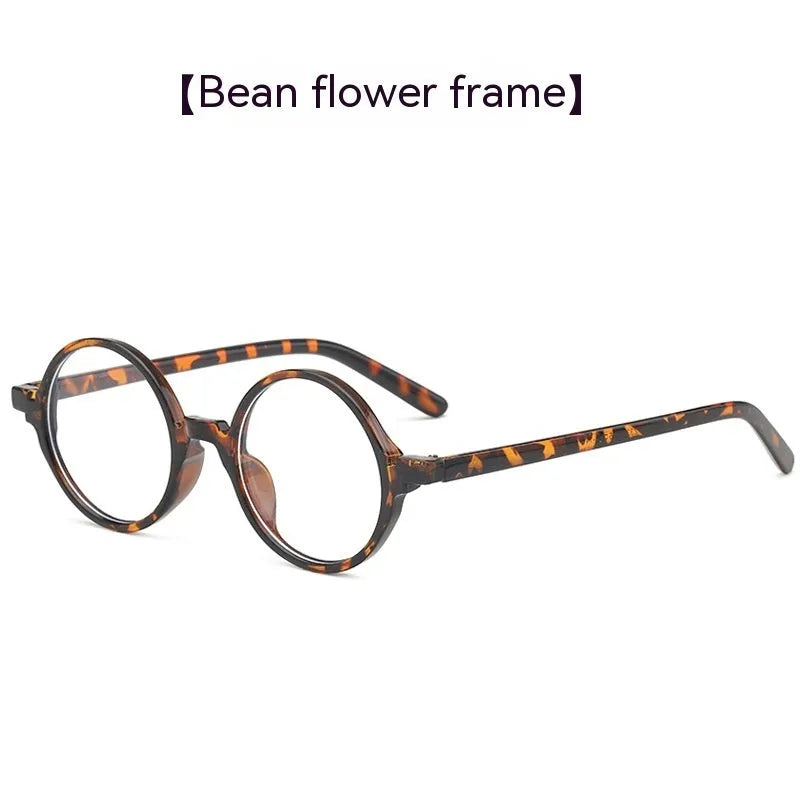 Retro round fashion glasses with flat mirror lenses in four colour options