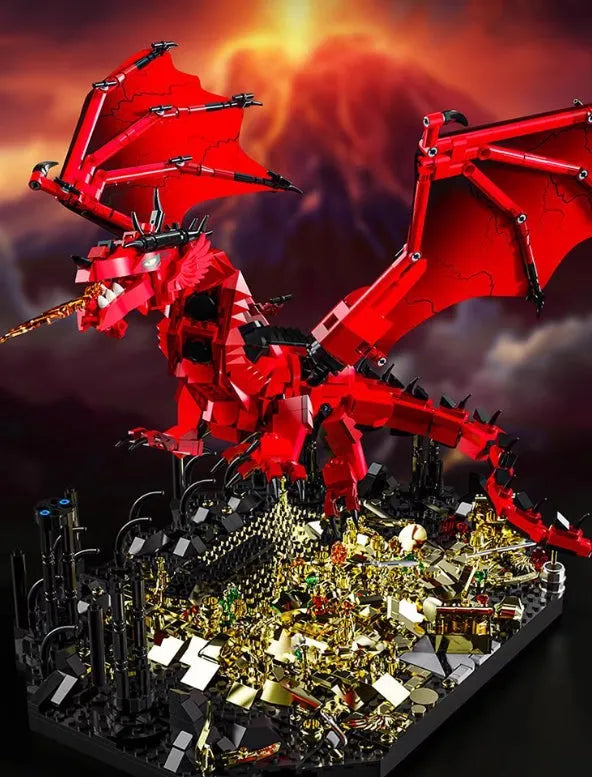 Fire Dragon ruins decoration building blocks set with small particles, high difficulty, for ages 14 and over