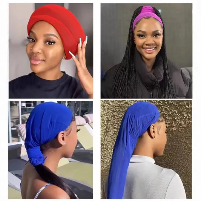 Spandex wig mesh cap in seven colour options with breathable construction for long hair wigs