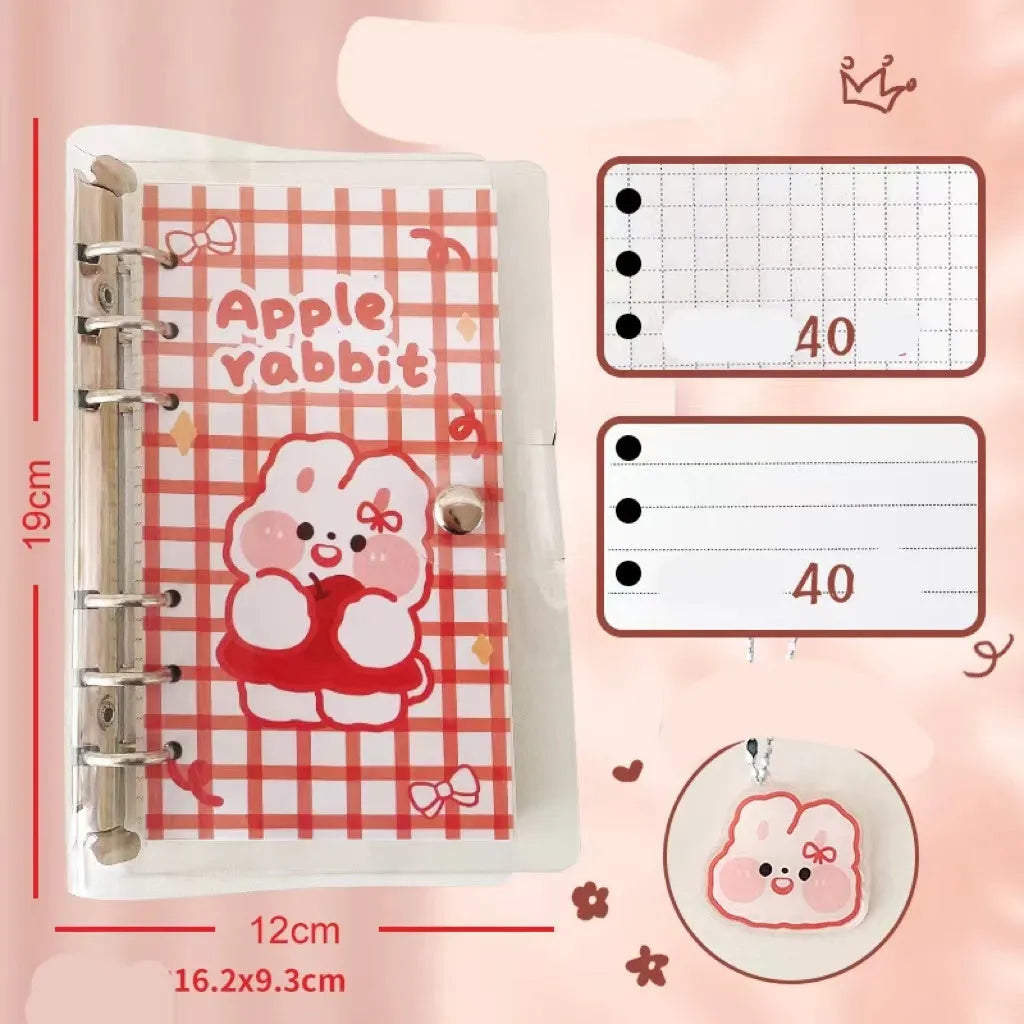 A6 loose-leaf notebook with character design cover, 80 sheets, 6-hole fitting