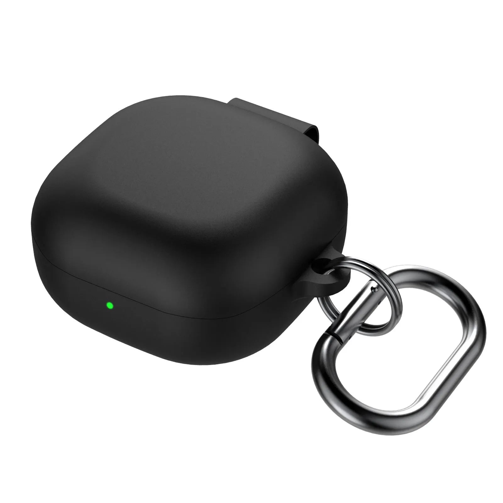 Liquid silicone protective sleeve for Samsung Galaxy Buds2 Pro in black with runner buckle