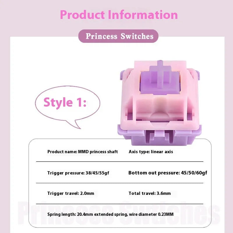 MMD Princess mechanical keyboard linear switch body for custom keyboard builds