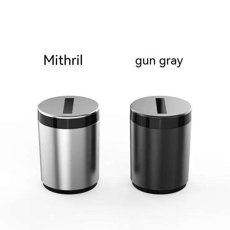 Silver aluminium intelligent ashtray with infrared sensor for automatic opening
