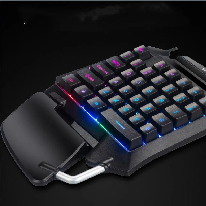 Black one-handed gaming keyboard throne converter for left-handed desktop battle royale gamers