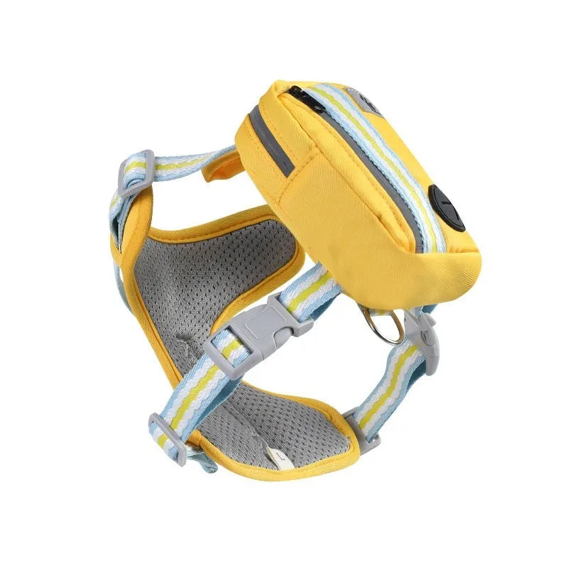 Oxford cloth anti-strangulation dog harness with 1.5m rope in pink, yellow, green or blue