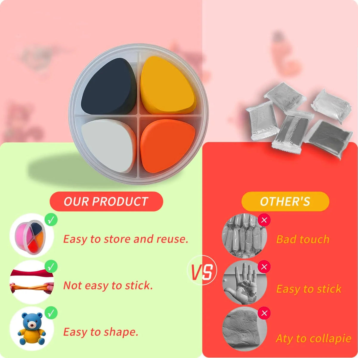 Christmas coloured clay set for children aged 4-6 with resin modelling clay and Christmas theme pack