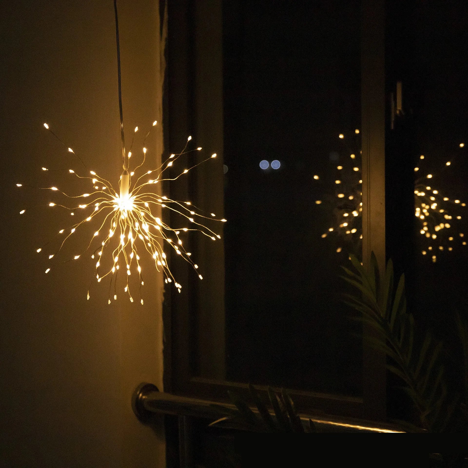 Outdoor waterproof remote control copper wire dandelion string lights in colour and warm colour for holiday decoration