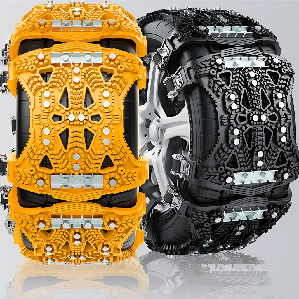 Universal steel plate tyre chain set for cars and SUVs with tools