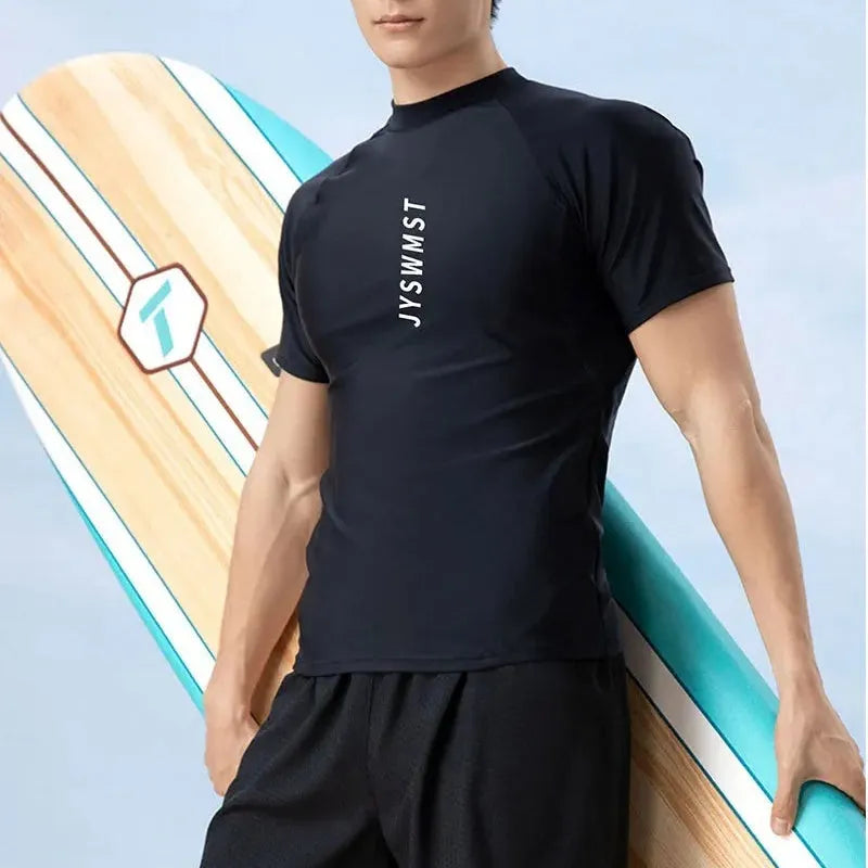 Men's polyester swimming trunks set with pattern design in plus sizes