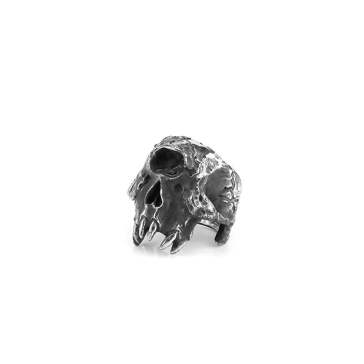 Alloy skull ring for men featuring a one-eyed skull design in a retro punk style.