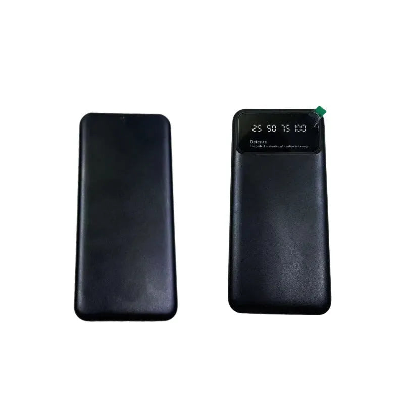 Ultra-thin black power bank showing compact design with 10000mAh capacity