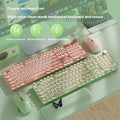 Mechanical keyboard with aluminium panel, white backlighting, and multifunction knob in matcha green colour