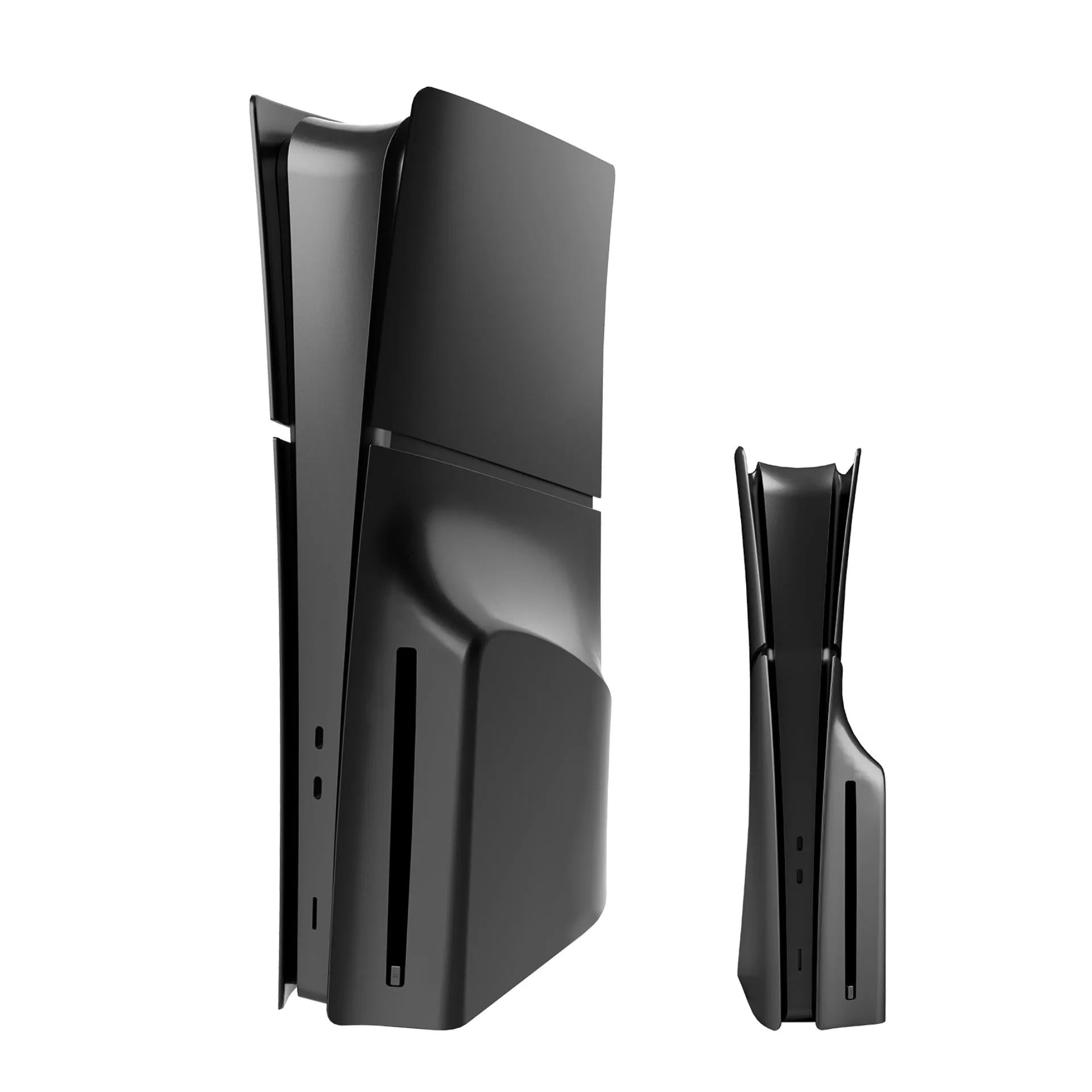 PS5 Slim replacement shell enclosure in ABS plastic showing colour options including blue, black, red, and silver