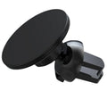 Black aluminium alloy magnetic suction car air outlet mobile phone holder mounted on dashboard