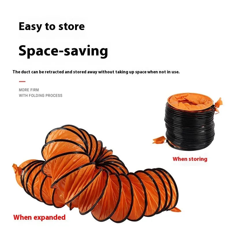 Portable 8-inch titanium steel axial flow fan with 5-metre duct for industrial dust removal
