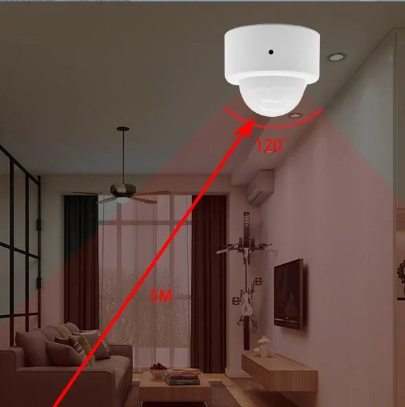 White infrared motion sensor with ZigBee wireless connectivity for home security