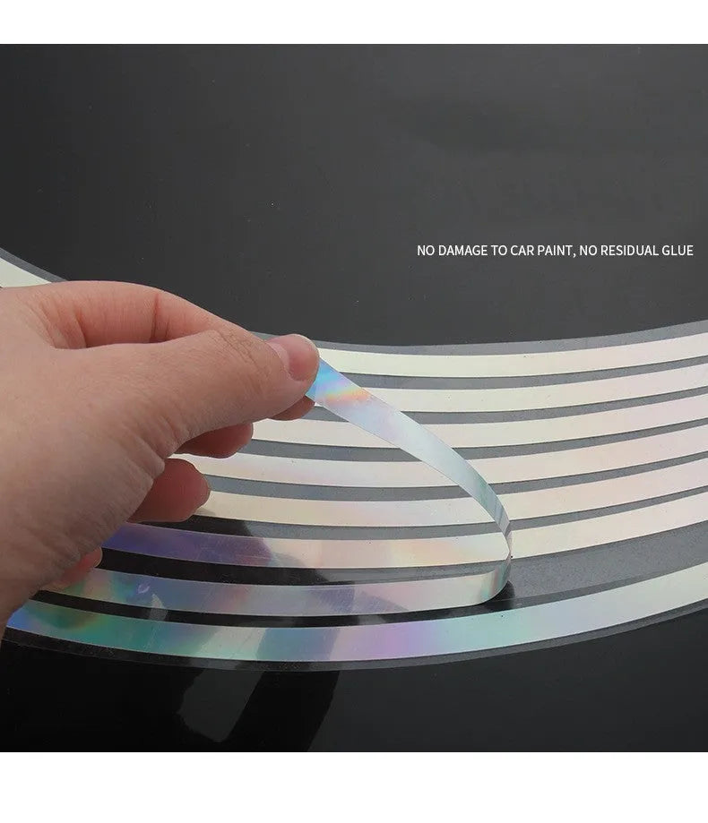 Waterproof laser reflective stickers for car motorcycle wheel hubs in four sizes