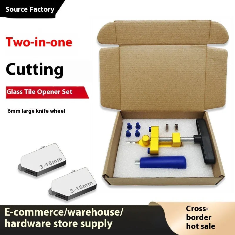 2-in-1 roller glass cutter gold knife luxury suit with hard alloy wheel for cutting glass and ceramic tiles