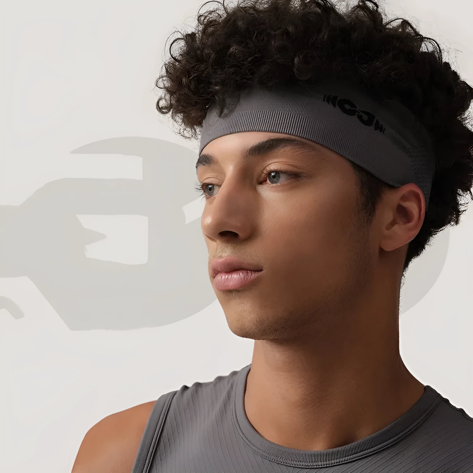 Seamless knitted exercise hair band in black, grey, or blue for men's and women's fitness activities